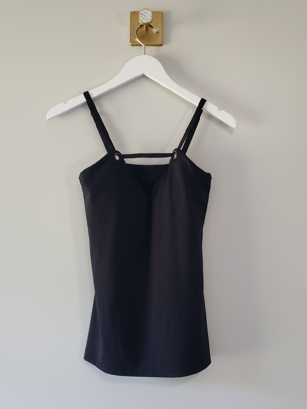 Fabletics Athletic Keyhole Strappy Tank Top Women Small Black Gym Exercise Train
